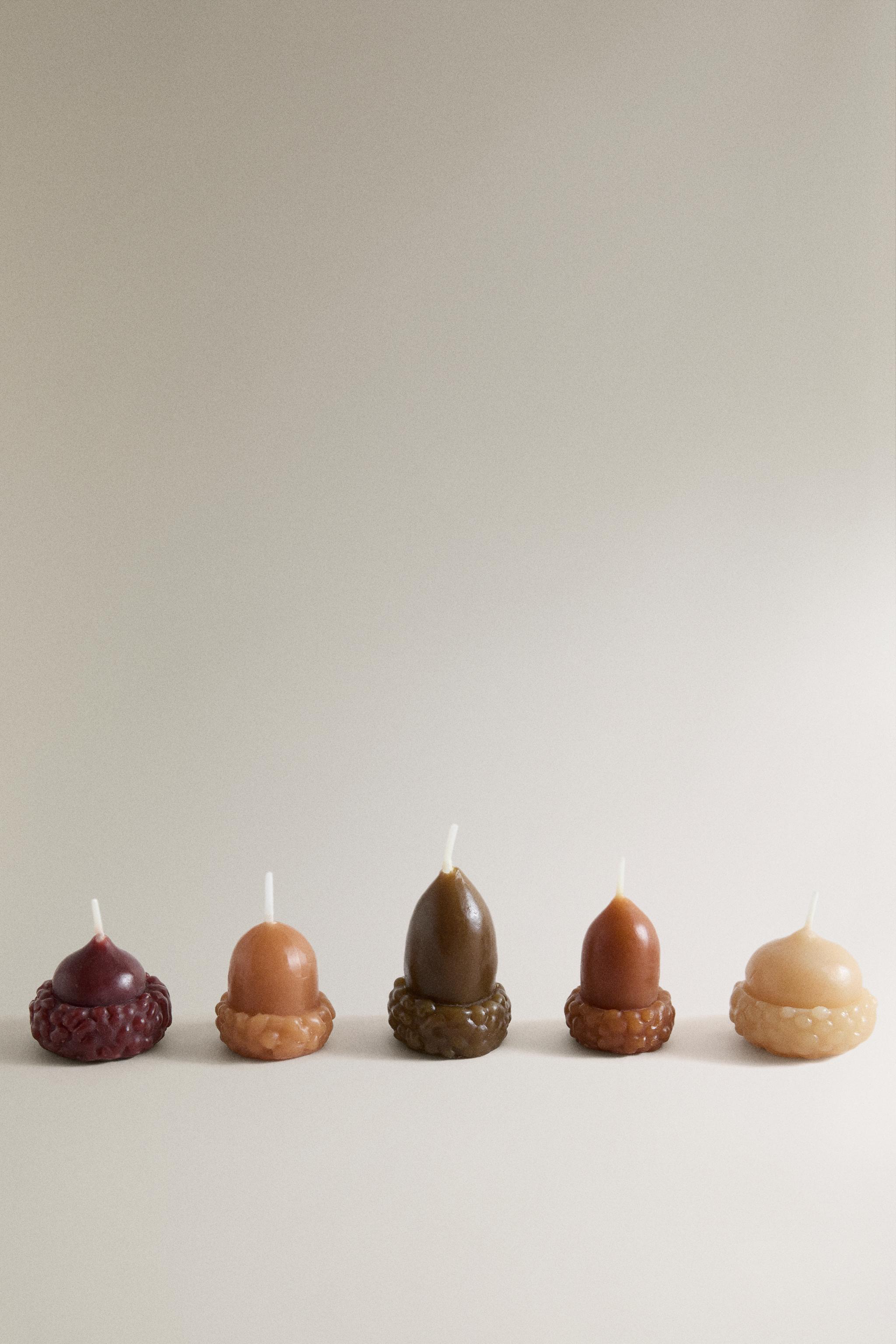 PUMPKIN SPICE ACORN SCENTED CANDLES (PACK OF 5)